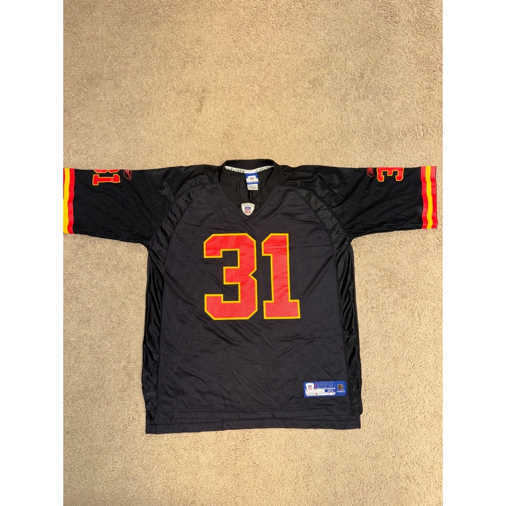 Reebok NFL Kansas City Chiefs Priest Holmes 31 Black Jersey Mens XL 7012A 04
